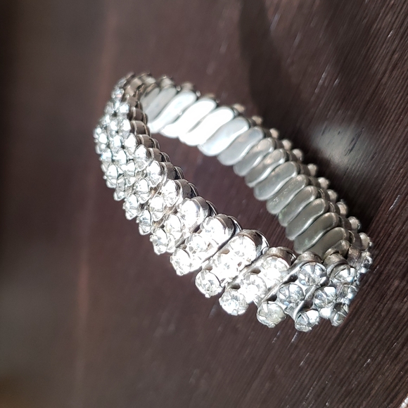 VTG Rhinestone stretch bracelet, 60ies - Picture 8 of 10